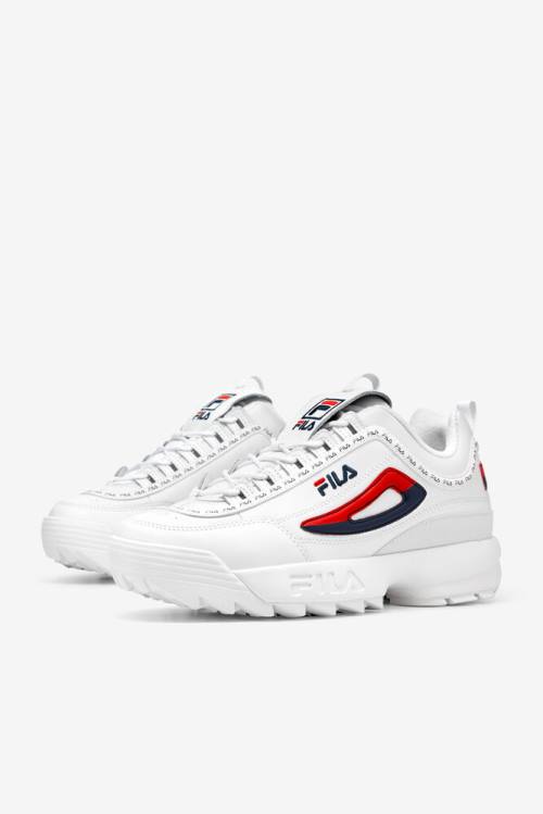 Fila Disruptor 2 Premium Repeat Superge Moški Bela / Mornarica / Rdeča | Fila491SH