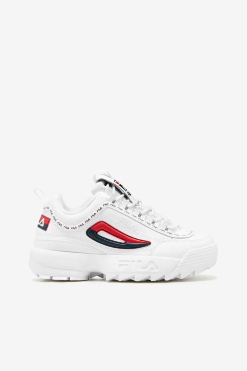 Fila Disruptor 2 Premium Repeat Superge Ženske Bela / Mornarica / Rdeča | Fila530FH