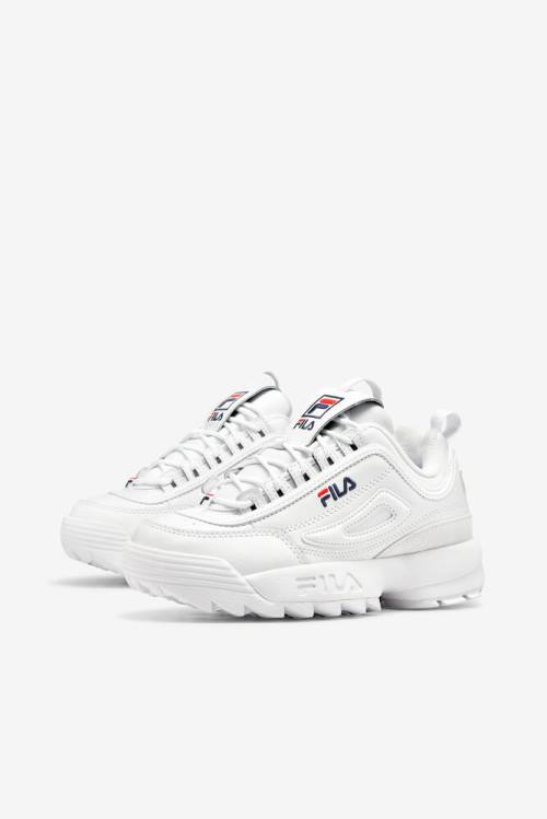 Fila Disruptor 2 Premium Superge Ženske Bela / Mornarica / Rdeča | Fila584OD