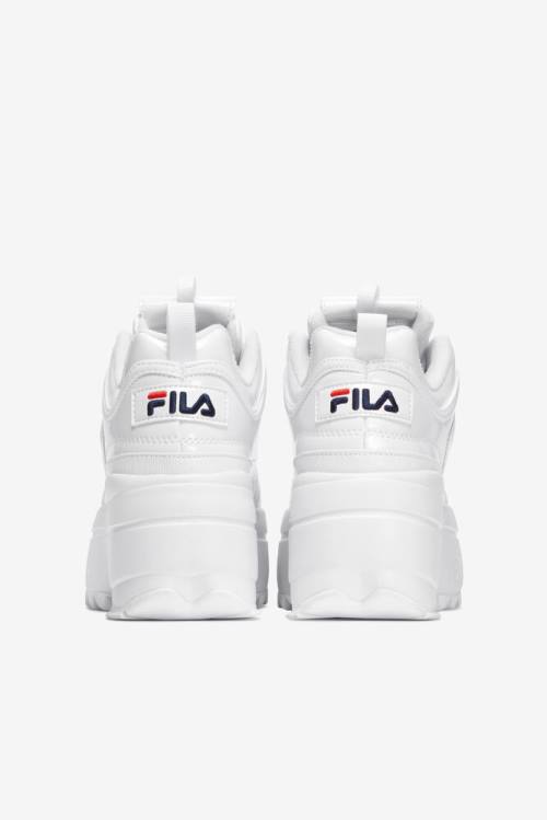 Fila Disruptor 2 Wedge Patent Superge Ženske Bela / Mornarica / Rdeča | Fila529GK