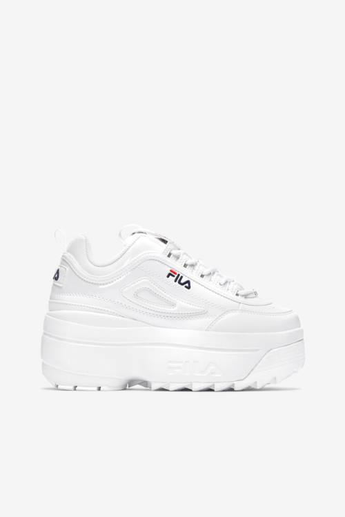 Fila Disruptor 2 Wedge Patent Superge Ženske Bela / Mornarica / Rdeča | Fila529GK