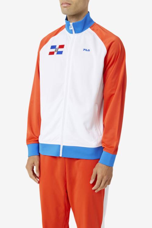 Fila Dominican Republic Track Jakne Moški Rdeča / Bela / Modra | Fila694WG