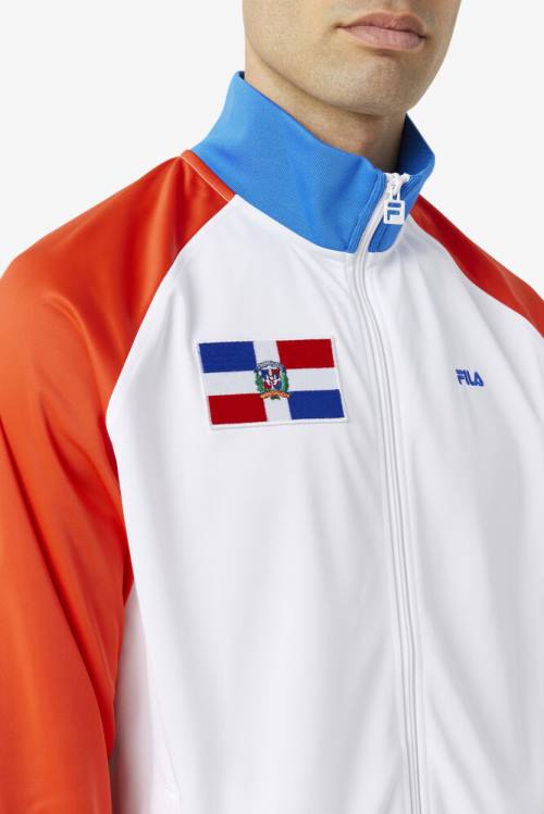 Fila Dominican Republic Track Jakne Moški Rdeča / Bela / Modra | Fila694WG