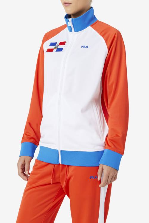 Fila Dominican Republic Track Jakne Moški Rdeča / Bela / Modra | Fila694WG