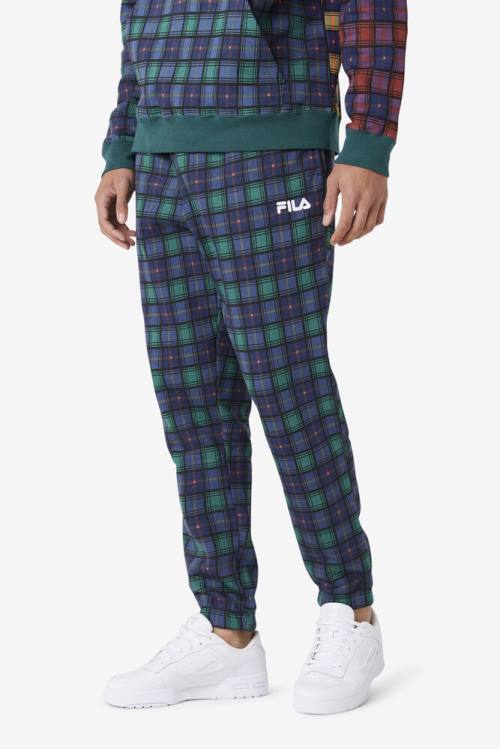 Fila Dorm Plaid Jogger Hlače Moški Mornarica | Fila490ZO