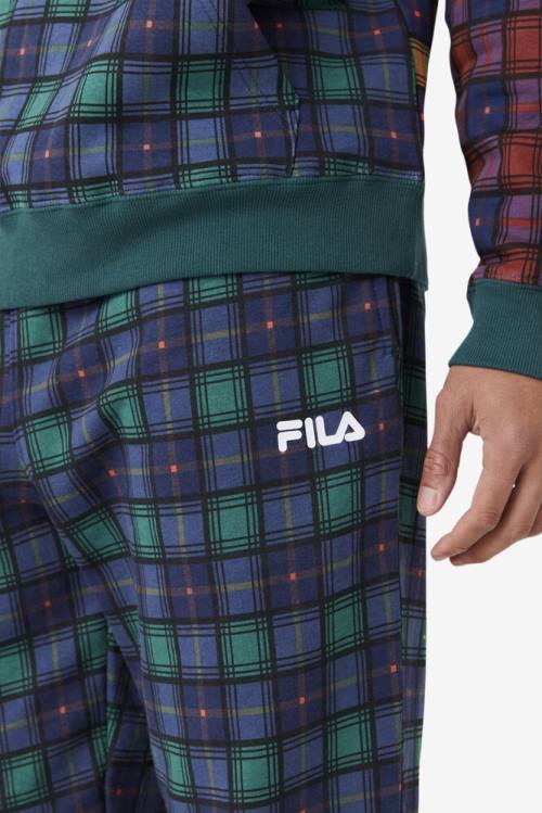 Fila Dorm Plaid Jogger Hlače Moški Mornarica | Fila490ZO