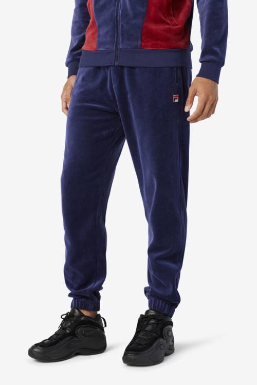 Fila Dortmund Velour Jogger Hlače Moški Mornarica | Fila095IS