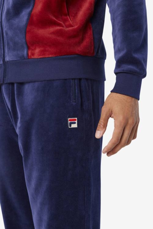 Fila Dortmund Velour Jogger Hlače Moški Mornarica | Fila095IS