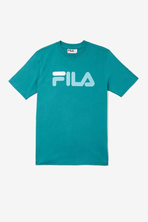 Fila Eagle Tee Majice Moški Temno Turkizna / Bela | Fila148KL