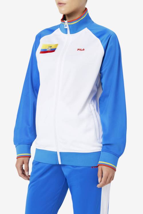 Fila Ecuador Track Jakne Ženske Bela / Modra / Rdeča / Rumena | Fila932FE