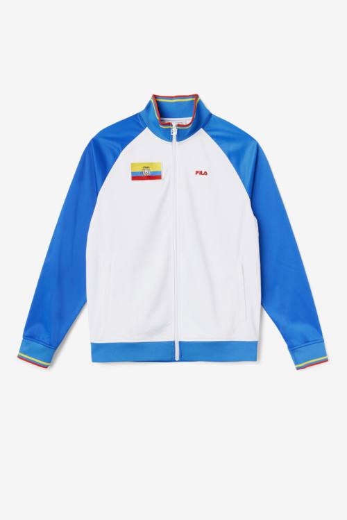 Fila Ecuador Track Jakne Ženske Bela / Modra / Rdeča / Rumena | Fila932FE