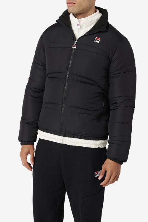 Fila Elias Puffer Jakne Moški Črna | Fila054RW