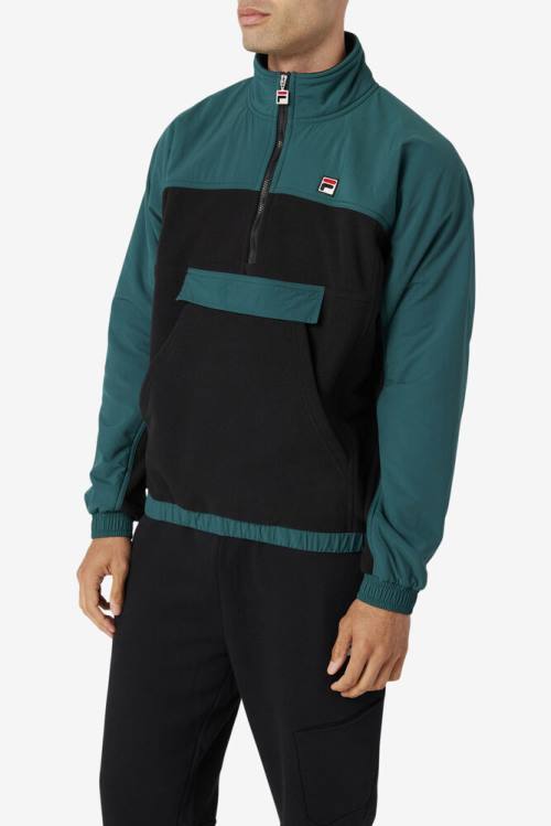 Fila Erick 1/2 Zip Pullover Pulover Moški Črna | Fila204TU