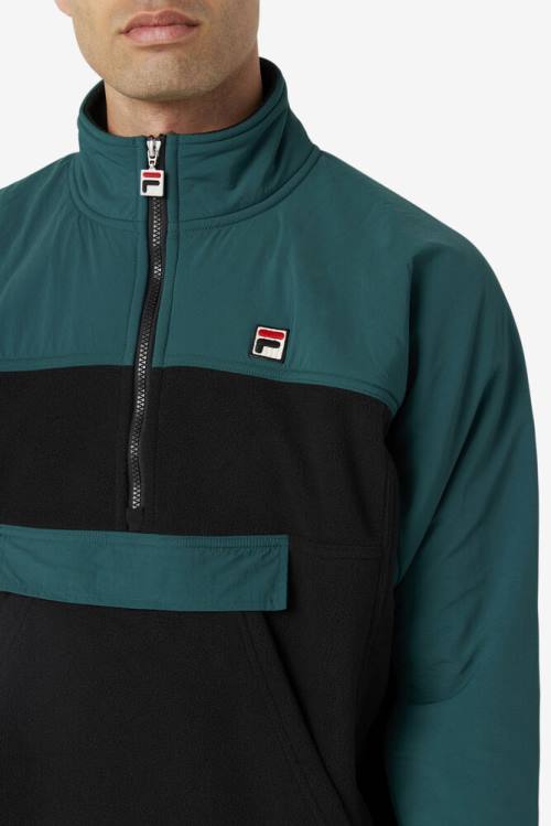 Fila Erick 1/2 Zip Pullover Pulover Moški Črna | Fila204TU