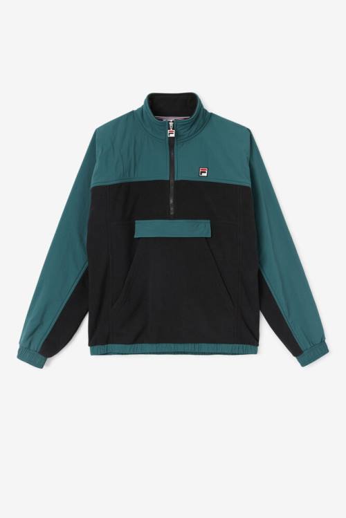 Fila Erick 1/2 Zip Pullover Pulover Moški Črna | Fila204TU