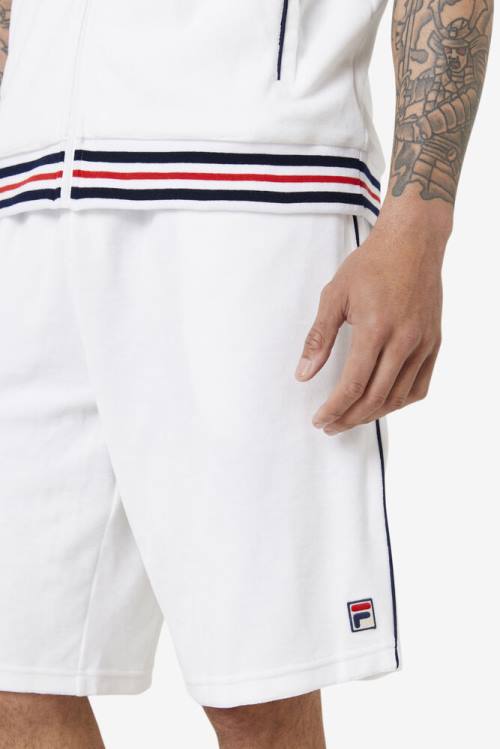 Fila Estudio Velour Kratke Hlače Moški Bela / Mornarica | Fila527PT