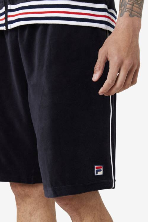 Fila Estudio Velour Kratke Hlače Moški Črna / Bela | Fila486NV