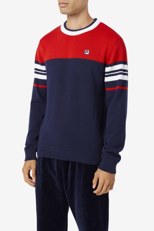 Fila Everly Pulover Moški Mornarica / Rdeča / Bela | Fila512HW