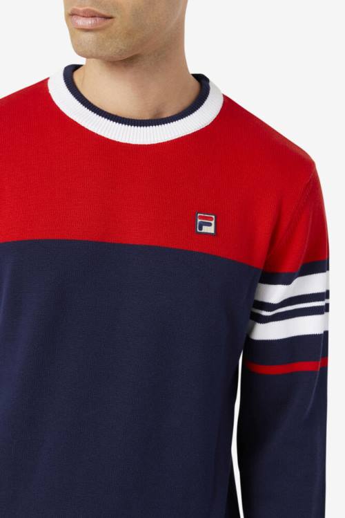 Fila Everly Pulover Moški Mornarica / Rdeča / Bela | Fila512HW