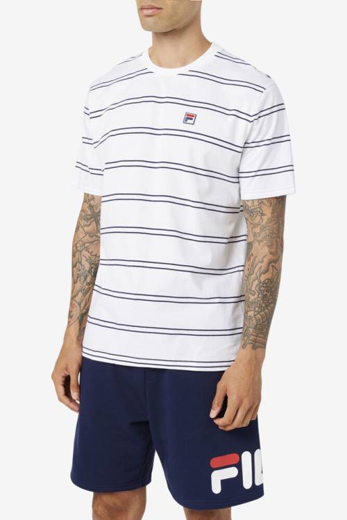 Fila Felix Tee Majice Moški Bela / Mornarica | Fila731RH