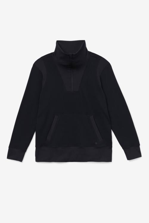 Fila Fi-lux Half Zip Pulover Ženske Črna | Fila495RW