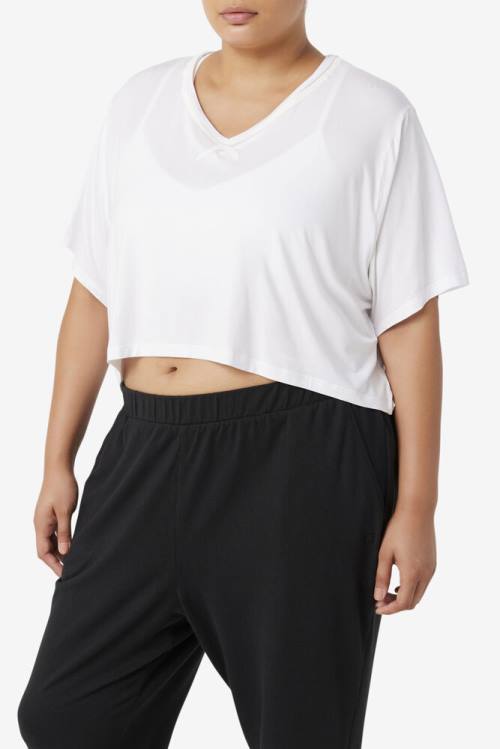 Fila Fi-lux Hi-low Crop Top Majice Ženske Bela | Fila409GY