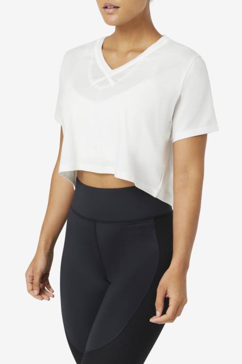 Fila Fi-lux High-low Crop Top Majice Ženske Bela | Fila198HM