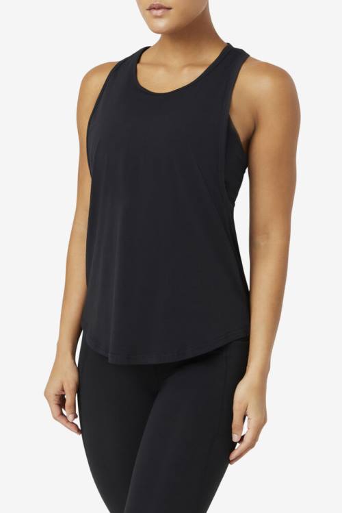 Fila Fi-lux Long Tank Top Majice Ženske Črna | Fila591KW