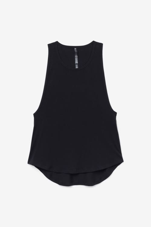 Fila Fi-lux Long Tank Top Majice Ženske Črna | Fila591KW