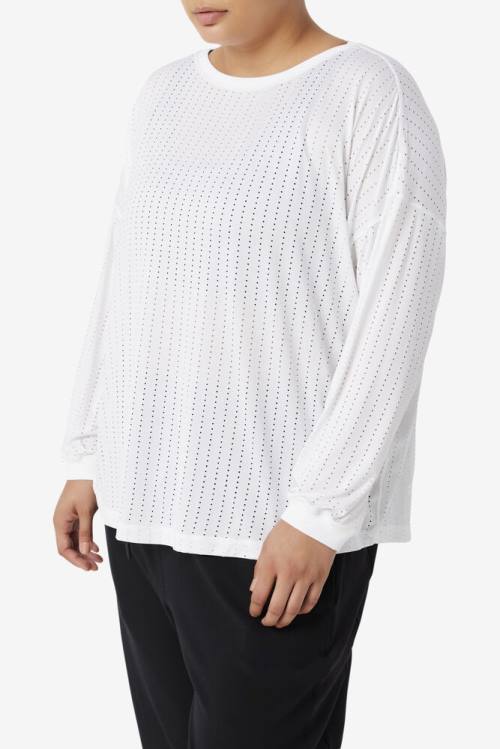 Fila Fi-lux Mesh Long Sleeve Top Majice Ženske Bela | Fila213ID