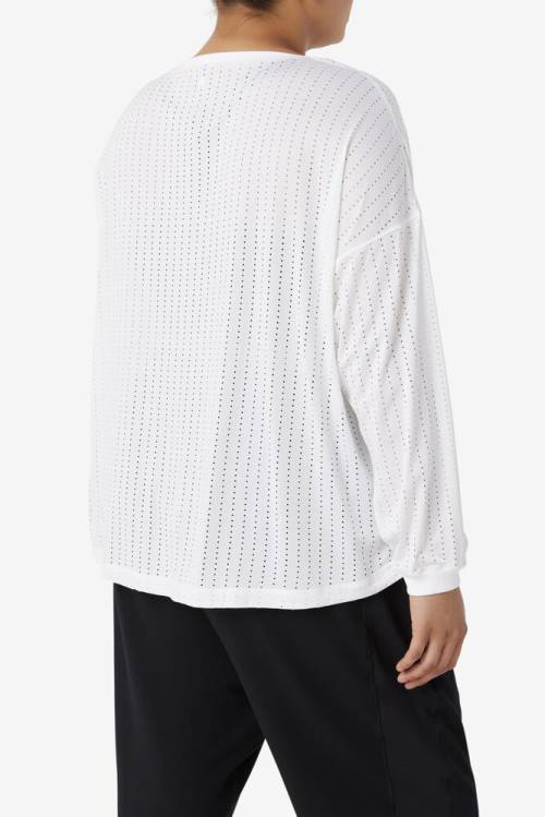 Fila Fi-lux Mesh Long Sleeve Top Majice Ženske Bela | Fila213ID