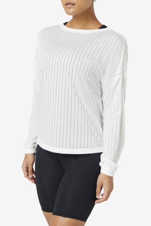 Fila Fi-lux Mesh Long Sleeve Top Majice Ženske Bela | Fila547LV