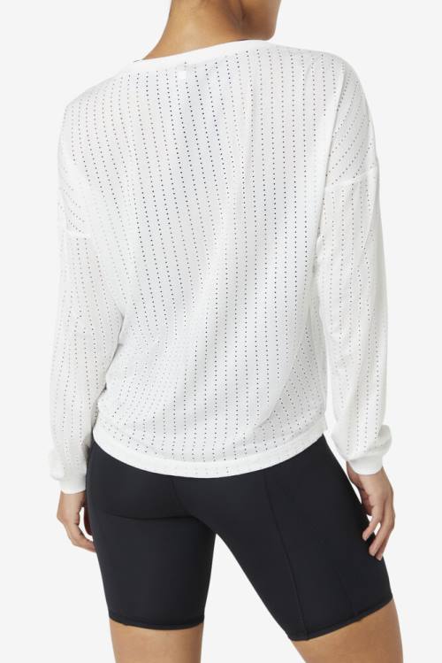 Fila Fi-lux Mesh Long Sleeve Top Majice Ženske Bela | Fila547LV