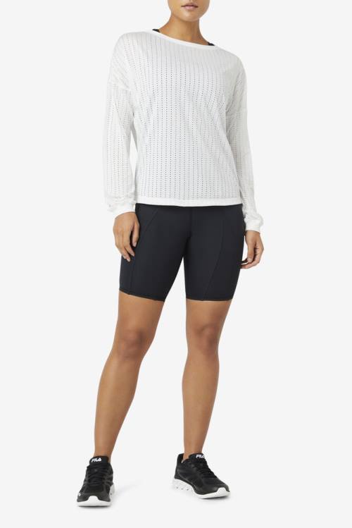 Fila Fi-lux Mesh Long Sleeve Top Majice Ženske Bela | Fila547LV