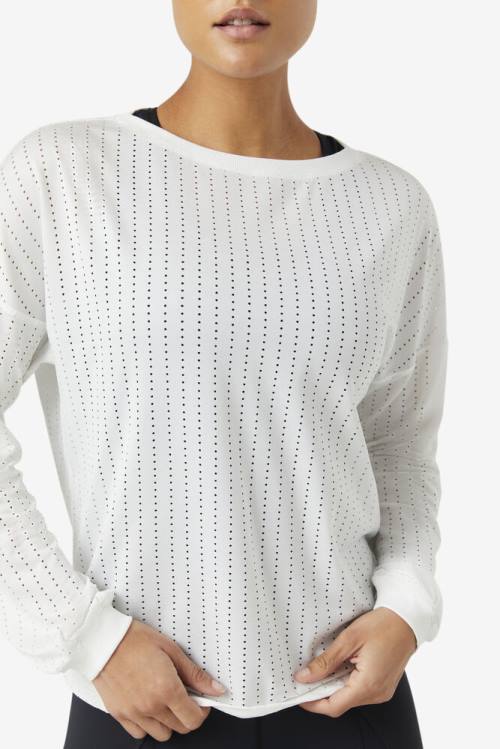 Fila Fi-lux Mesh Long Sleeve Top Majice Ženske Bela | Fila547LV