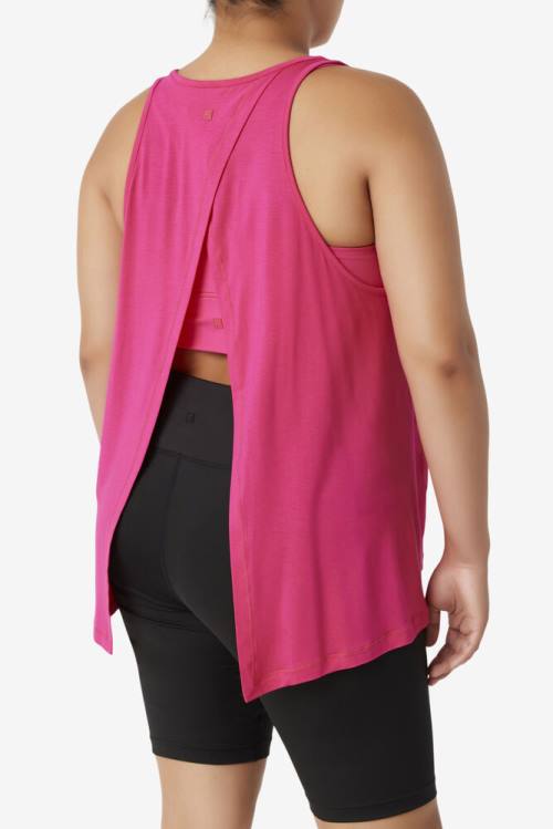 Fila Fi-lux Open Back Tank Tops Ženske Svetloba Roza | Fila812DH