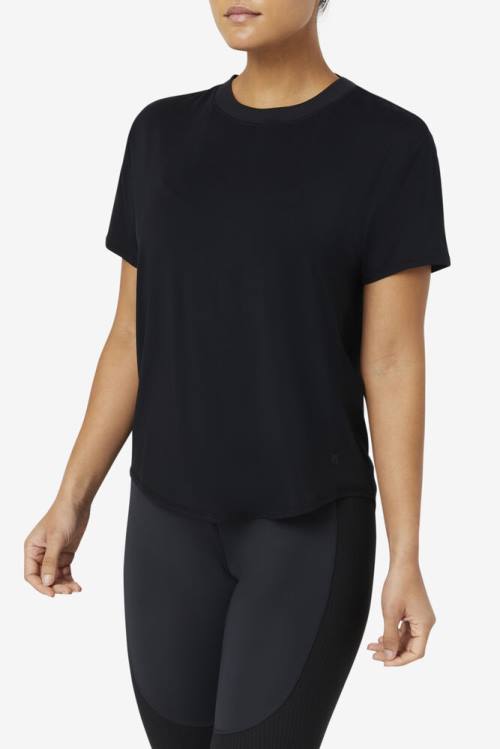 Fila Fi-lux Sleeve Top Majice Ženske Črna | Fila416KM