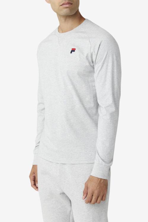 Fila Flynn Long Sleeve Tee Majice Moški Svetloba Siva | Fila375KW