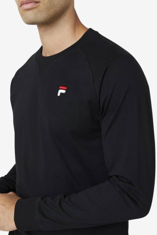 Fila Flynn Long Sleeve Tee Majice Moški Črna | Fila609WB