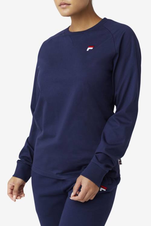 Fila Flynn Long Sleeve Tee Majice Moški Mornarica | Fila840IV