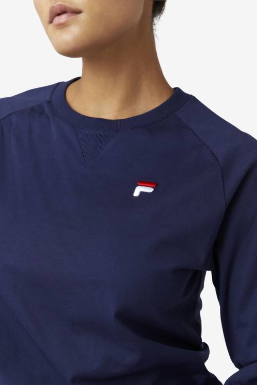 Fila Flynn Long Sleeve Tee Majice Moški Mornarica | Fila840IV