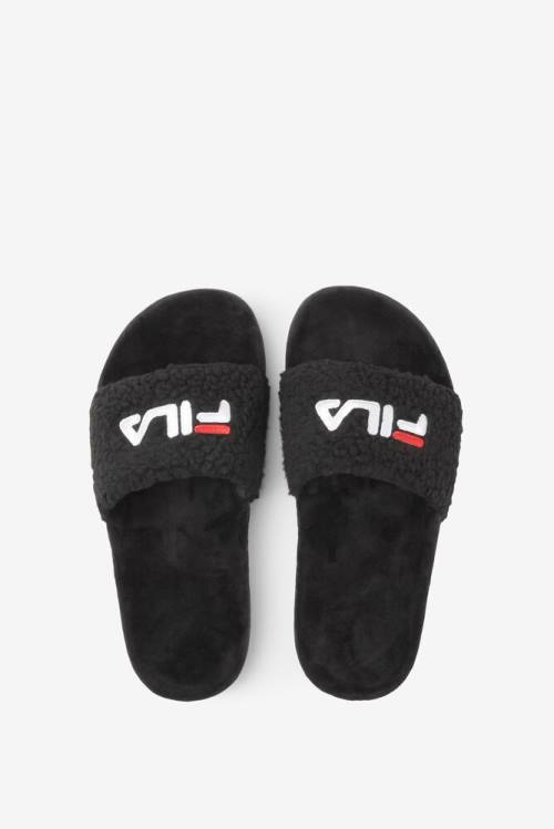 Fila Fuzzy Drifter Natikači Ženske Črna / Rdeča / Bela | Fila450JO