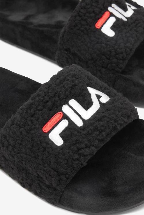 Fila Fuzzy Drifter Natikači Ženske Črna / Rdeča / Bela | Fila450JO