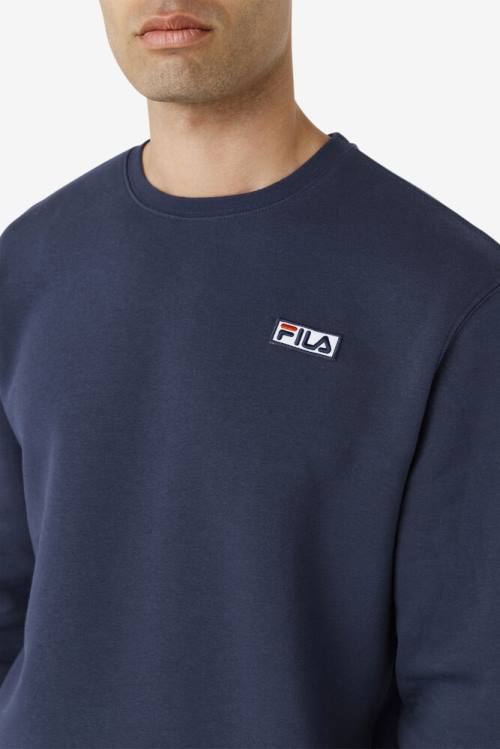 Fila Garran Crew Pulover Moški Mornarica / Bela | Fila938DP