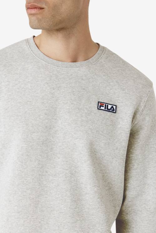 Fila Garran Crew Pulover Moški Siva / Bela | Fila416VR