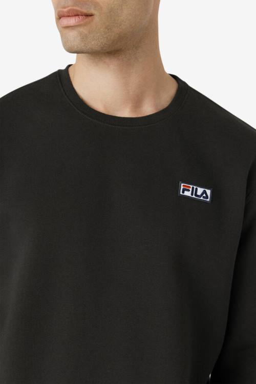 Fila Garran Crew Pulover Moški Črna / Bela | Fila810BL