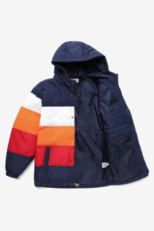 Fila Giovanni Puffa Jakne Moški Mornarica / Bela / Oranžna / Rdeča | Fila950QL