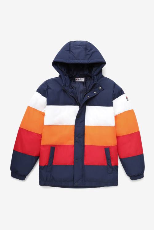 Fila Giovanni Puffa Jakne Moški Mornarica / Bela / Oranžna / Rdeča | Fila950QL