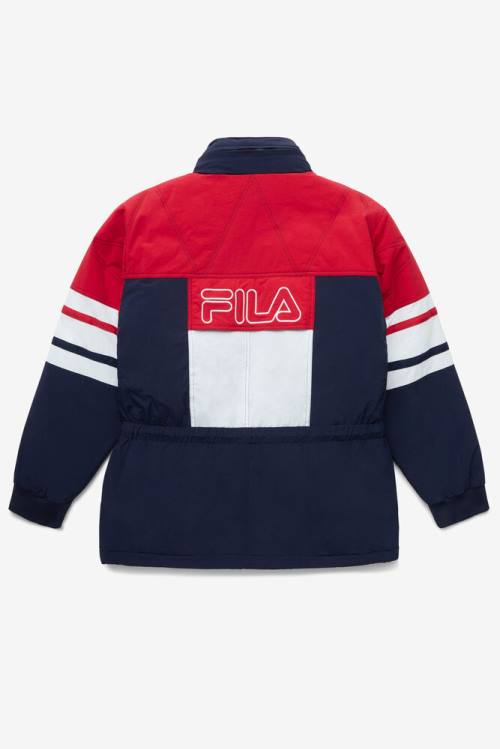 Fila Golia Parka Jakne Moški Mornarica / Rdeča / Bela | Fila401TL