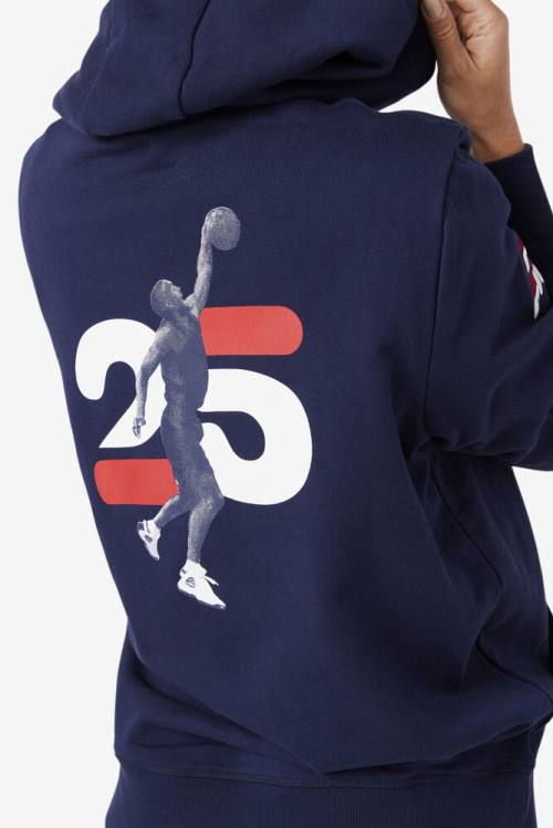 Fila Grant Hill Lazarus Pulover s kapuco Moški Mornarica | Fila592HD